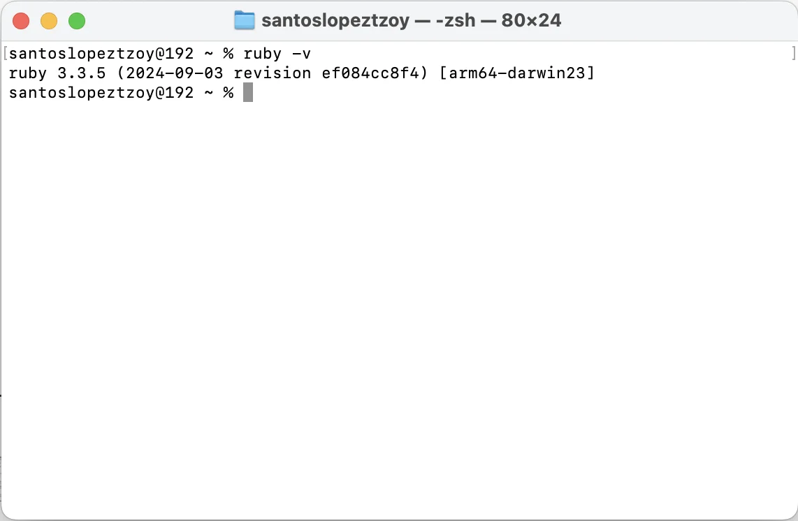 Verificar versión de Ruby