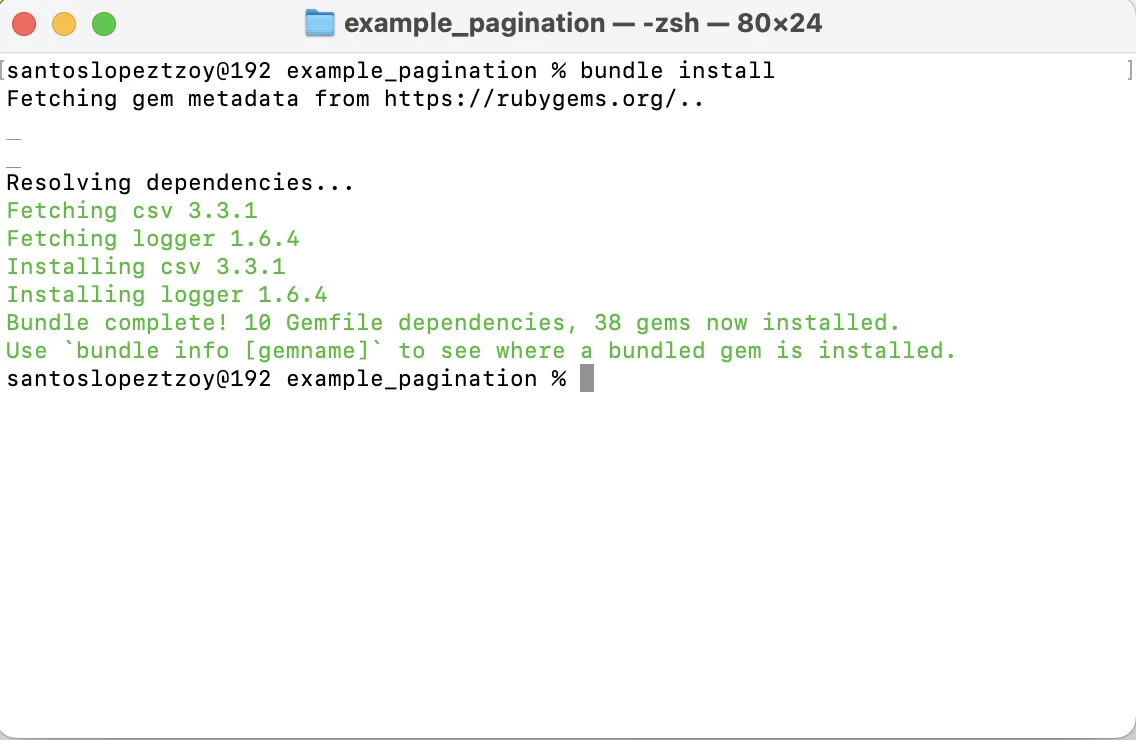 Correr comando bundle install