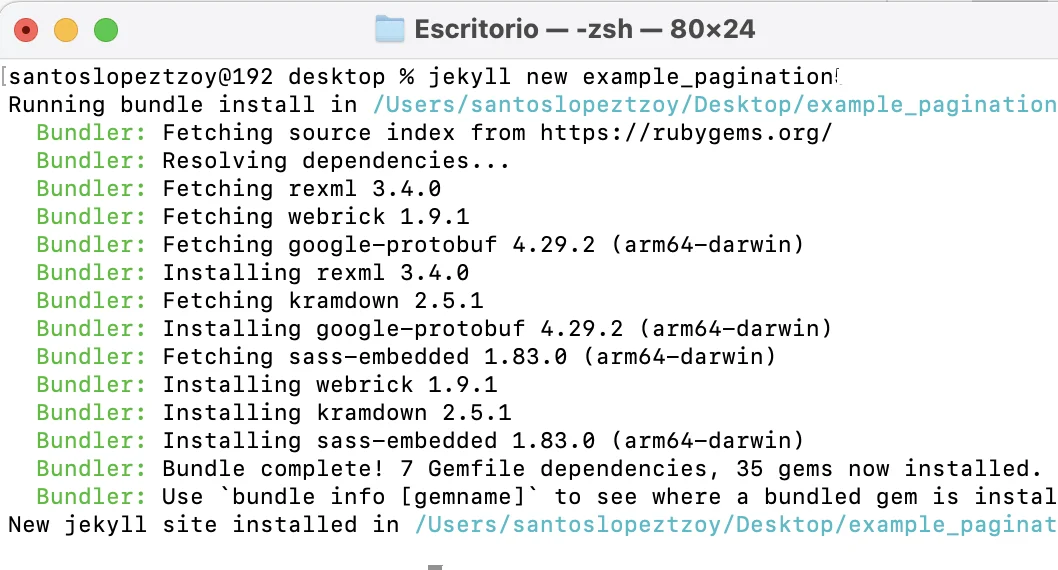 Crear proyecto en Jekyll