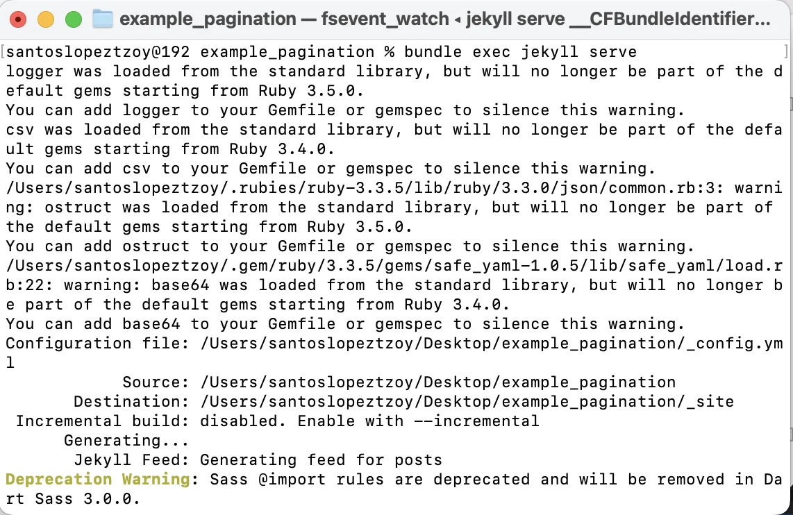 bundle exec jekyll serve