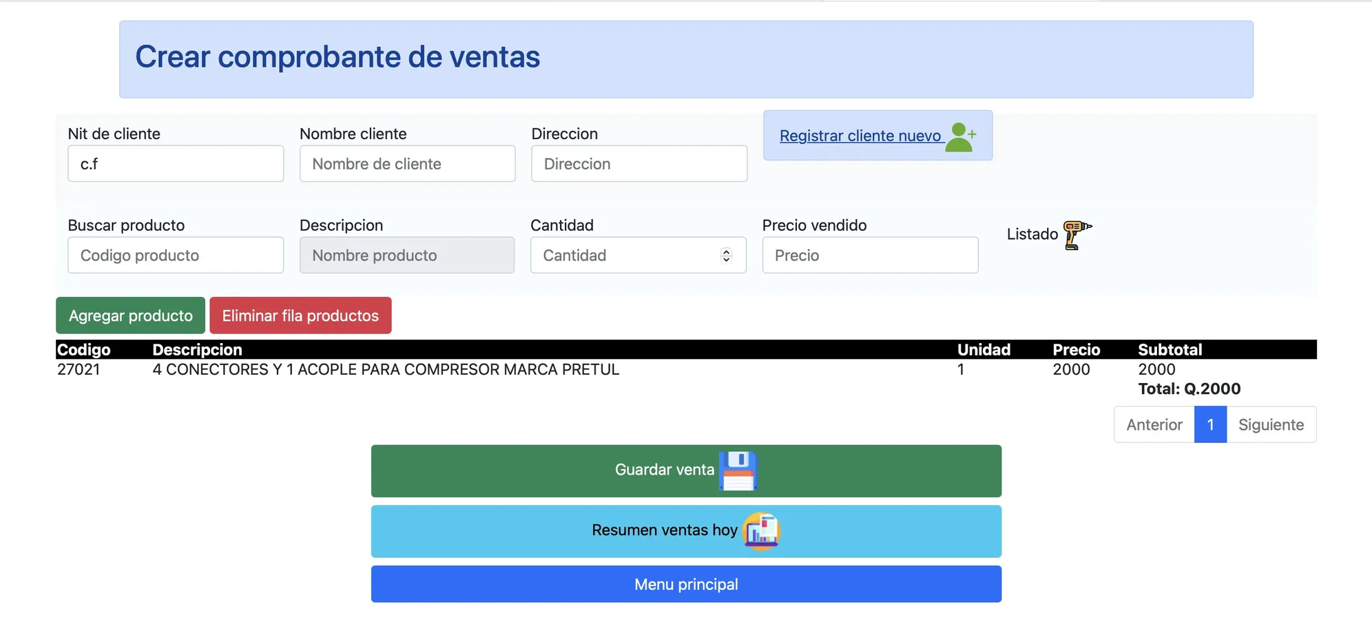 Imagen de proyecto: Software de control de inventario